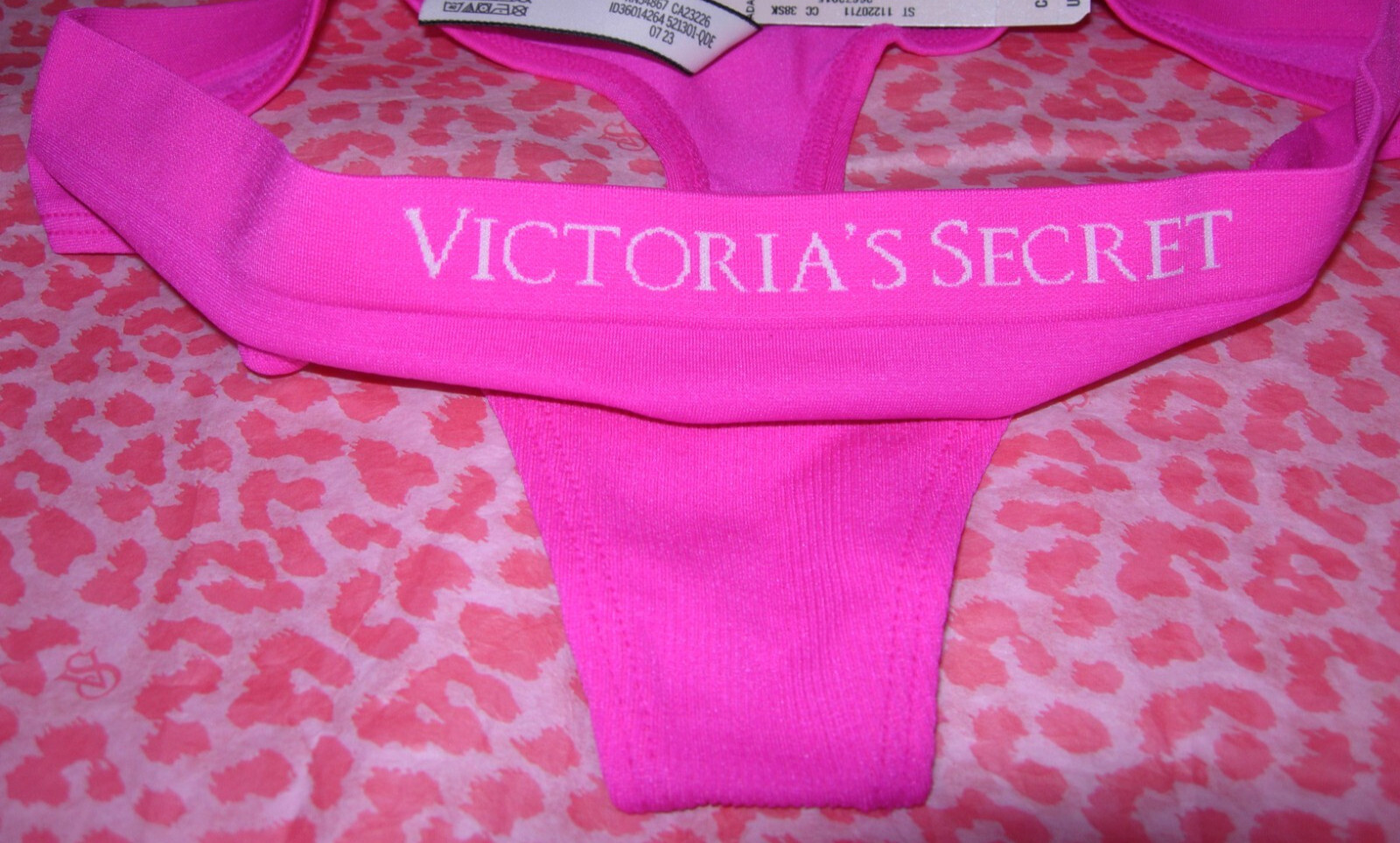 Victoria Secret Sexy Seamless Thong Pantie Stretch LOGO Bali Orchid L XL XXL NWT