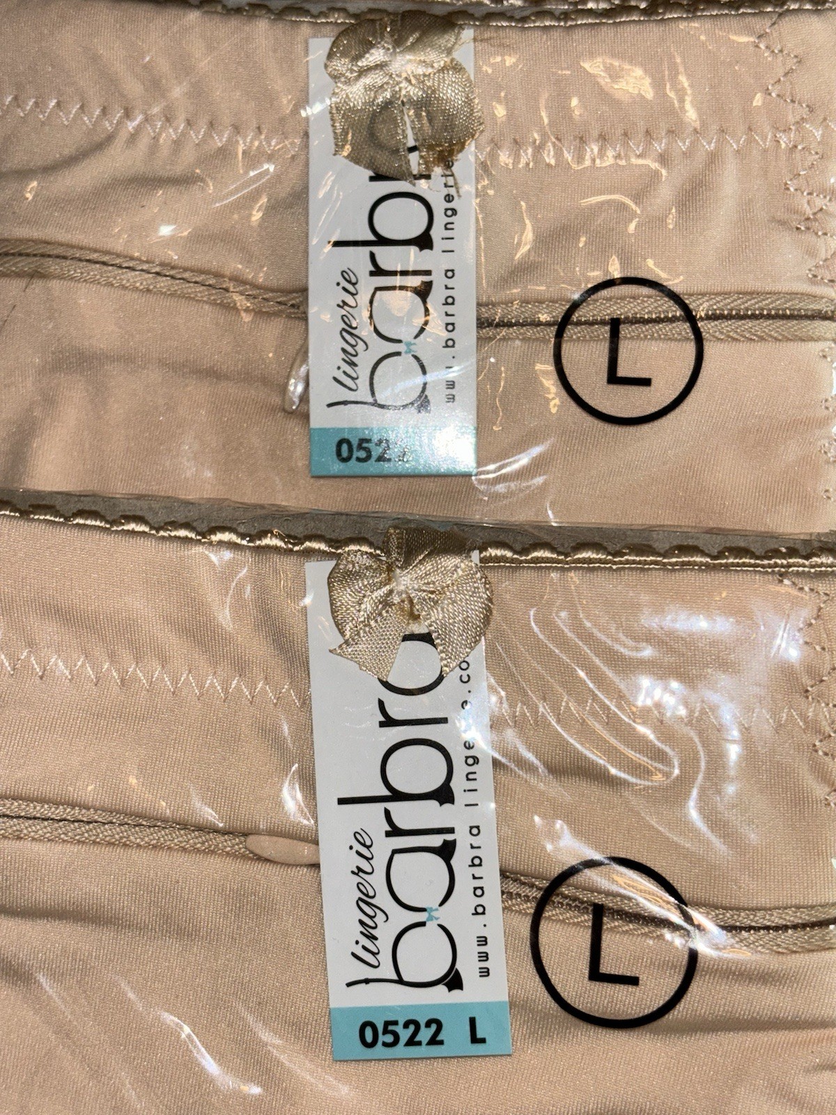 Barbra’s Women’s Travel Pocket Underwear Girdle Brief Panties Sz L Beige 2 Pair