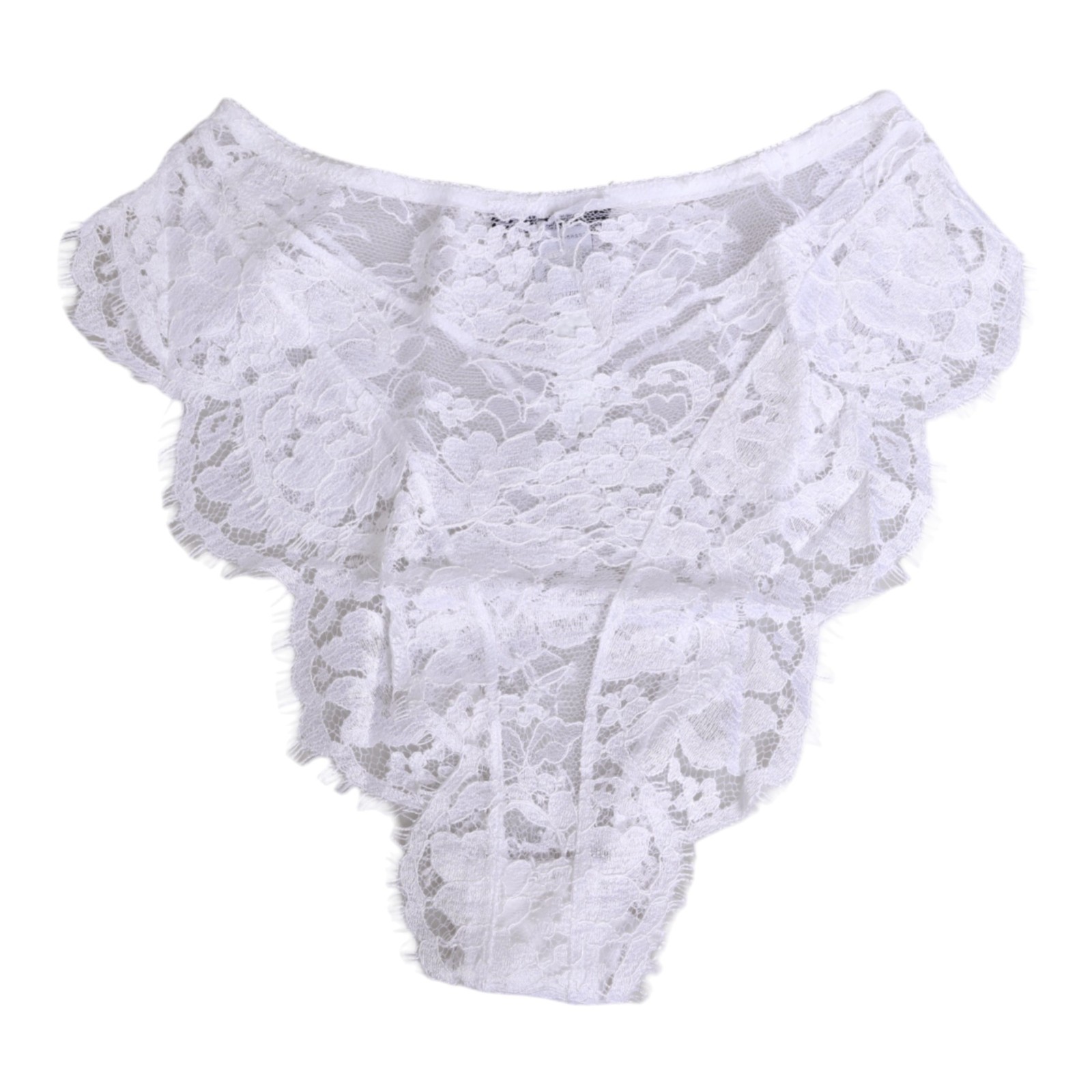 DOLCE & GABBANA Underwear White Floral Lace Low Rise Panty Mesh IT4/US L 530usd