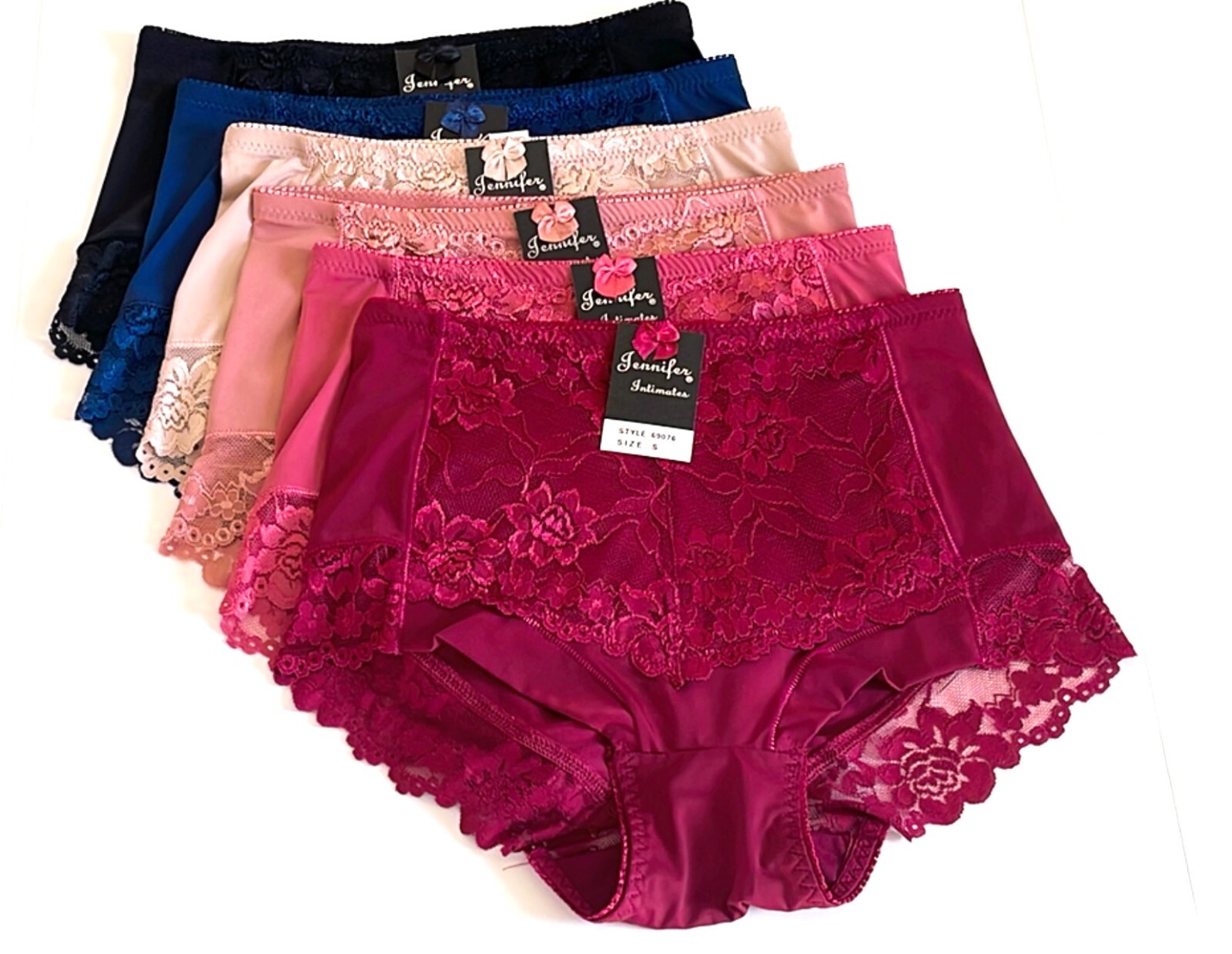 Lot 6 Briefs High Waist Light Tummy Control Full Coverage Lace Girdle Panty 2XL