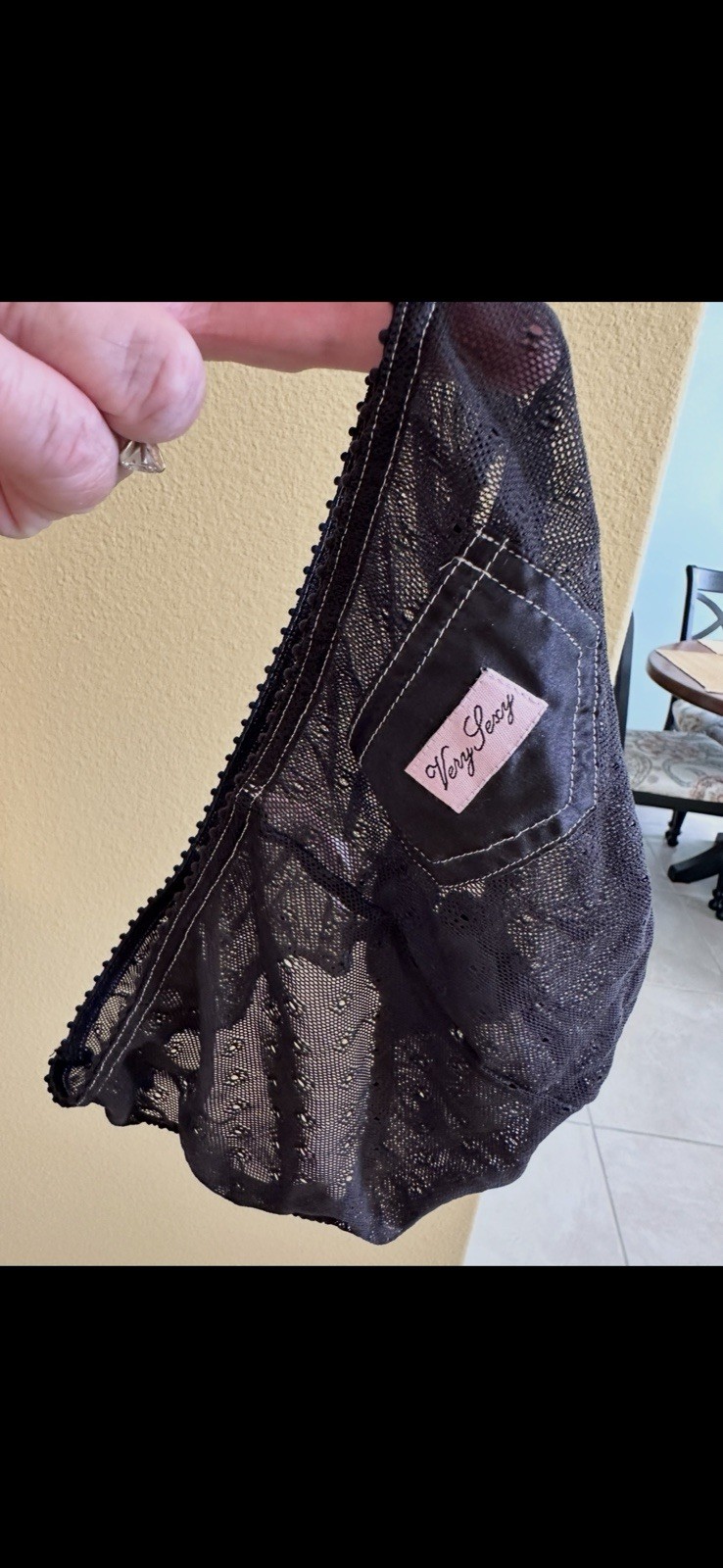 Vintage 2000s Victoria’s Secret Very Sexy Mesh POCKET Bikini Panty L