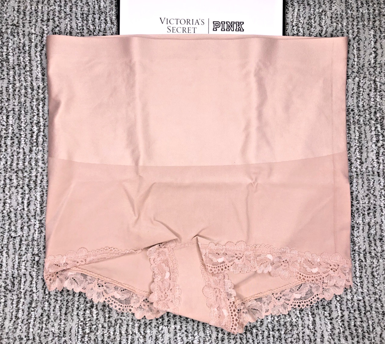 Victoria’s Secret NWT XL Beige Smoothing Shimmer Boyshort Panty Shapewear Lace
