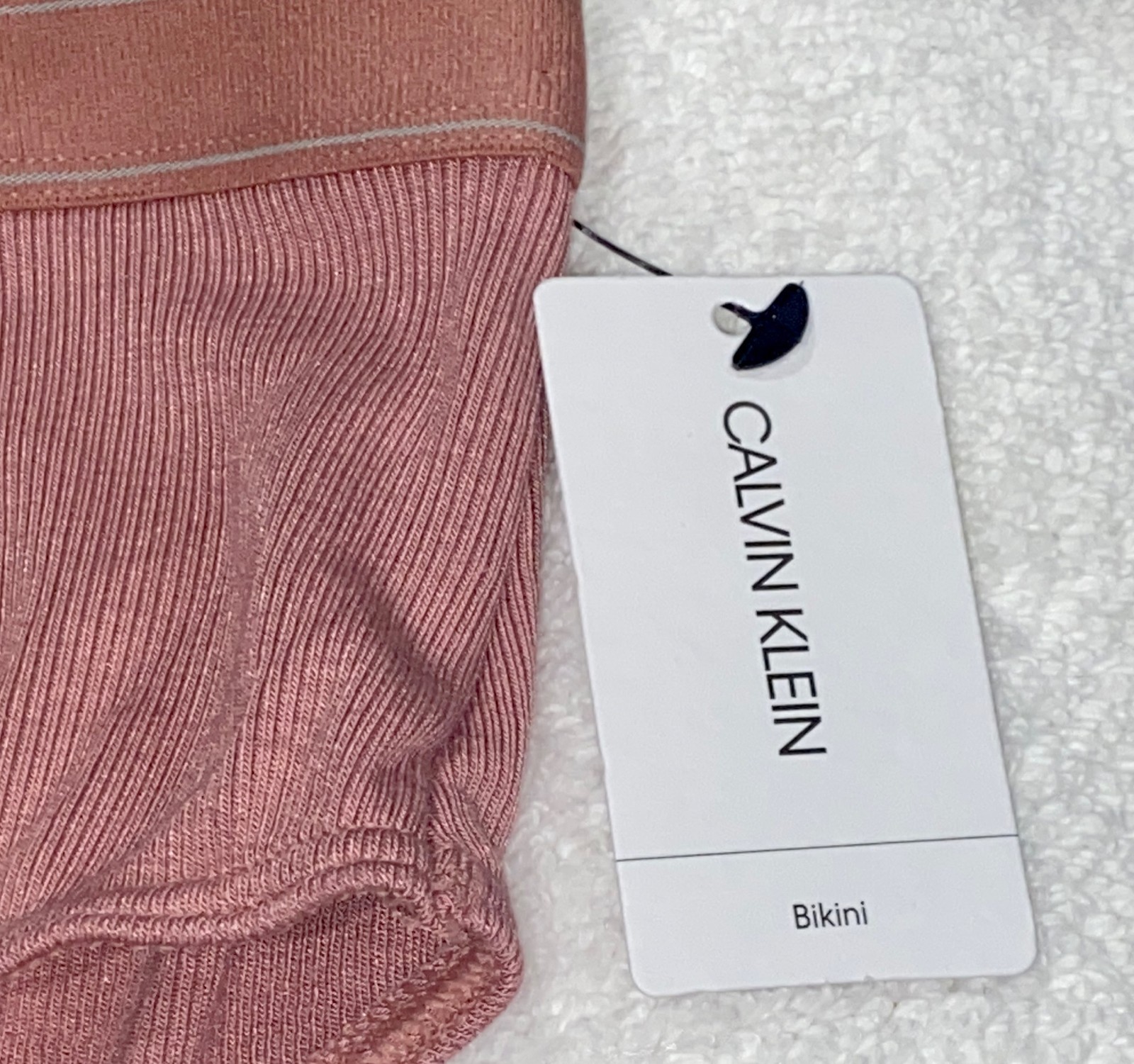CALVIN KLEIN Pure Ribbed Modal Red Grape Mauve Hi Waist Bikini Panty Womens M 6