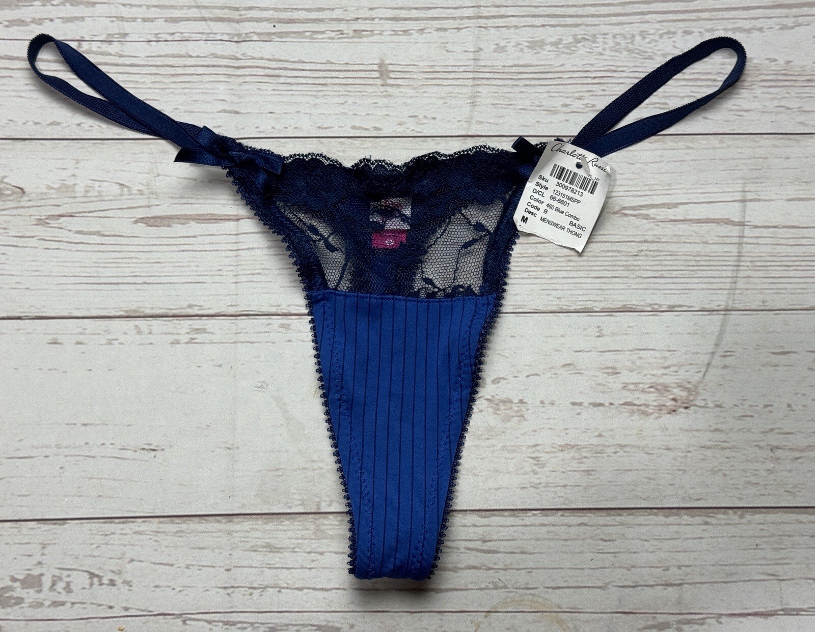 Blu Chic Intimates Mesh Lace Thong Panties M Medium