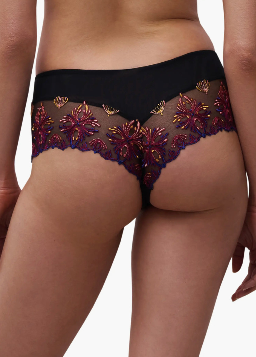 Chantelle XL Champs Elysees Lace Hipster Panty 2604 Black Multi —NWT TAGS—