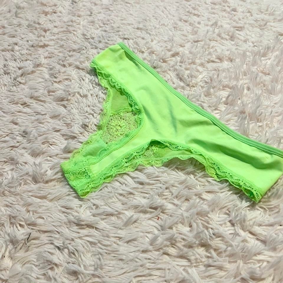 Neon Green Lace Delicate Egirl Rave Lingerie Thong Panties Women’s M Y2K Femme