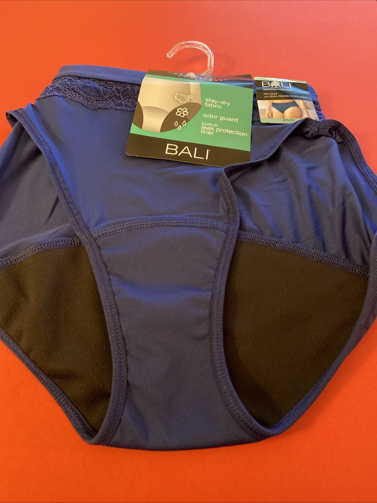 BALI BEAUTIFULLY CONFIDENT HI-CUT BLUE BRIEF PANTIES/ Extra Large