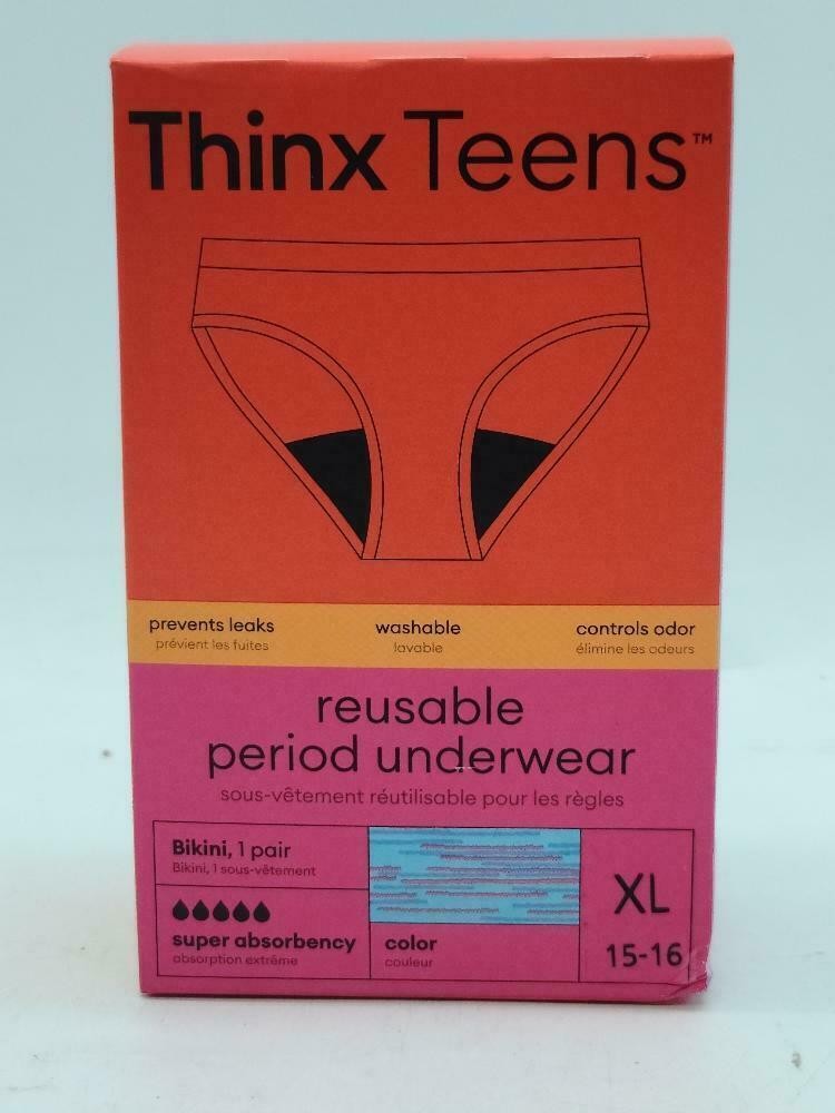 Thinx Teens Super Absorbency Cotton Bikini Period Underwear X-Large Hologram