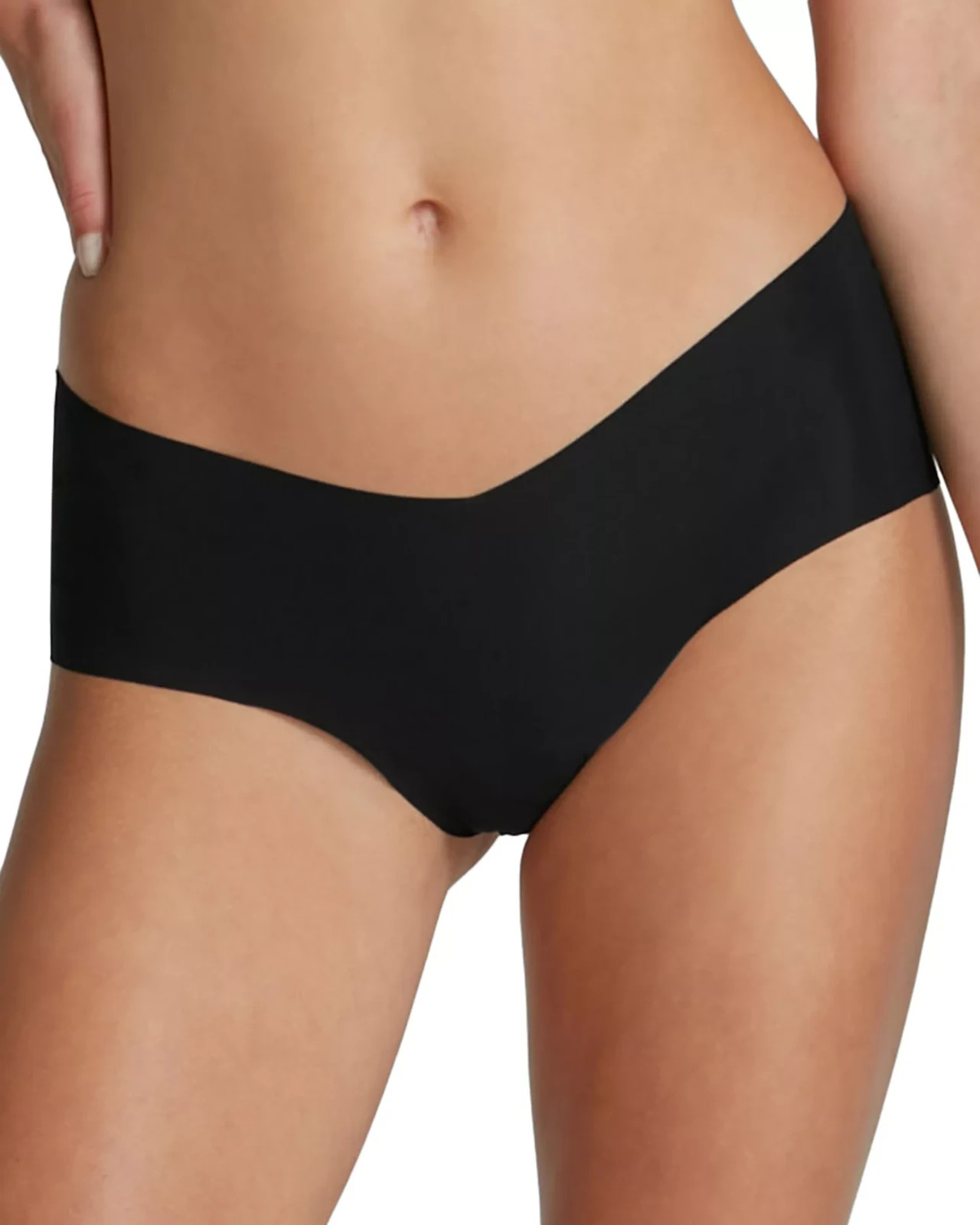 Commando Invisible Rib Short Brief Girls One Size Black Stretch Underwear TLW275