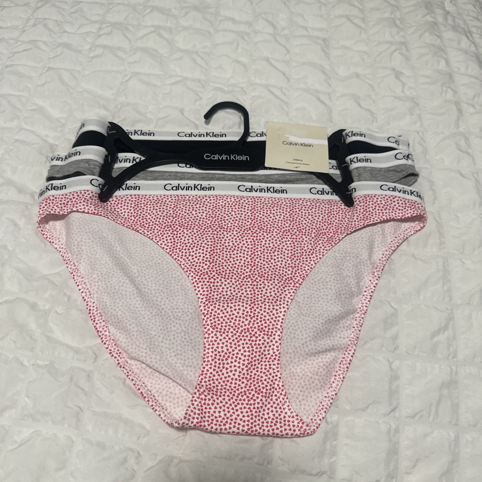 CALVIN KLEIN Women’s 3 Bikinis Size L cotton Stretch