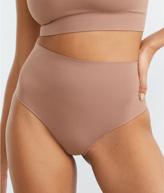 SPANX Womens EcoCare Shaping Thong Underwear Sz 2X Toasted Oatmeal