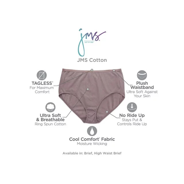 6 pack JUST MY SIZE Hanes Cotton BRIEF Underwear White Sz – 9 /2xl or 10 /3xl