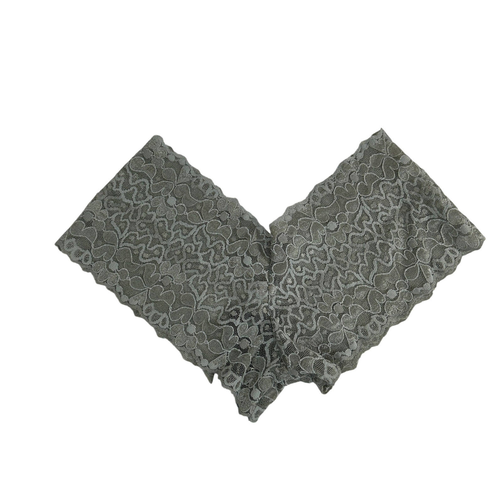 Popsi VTG Silver Grey Floral Lace Boyshort Panties Large NEW