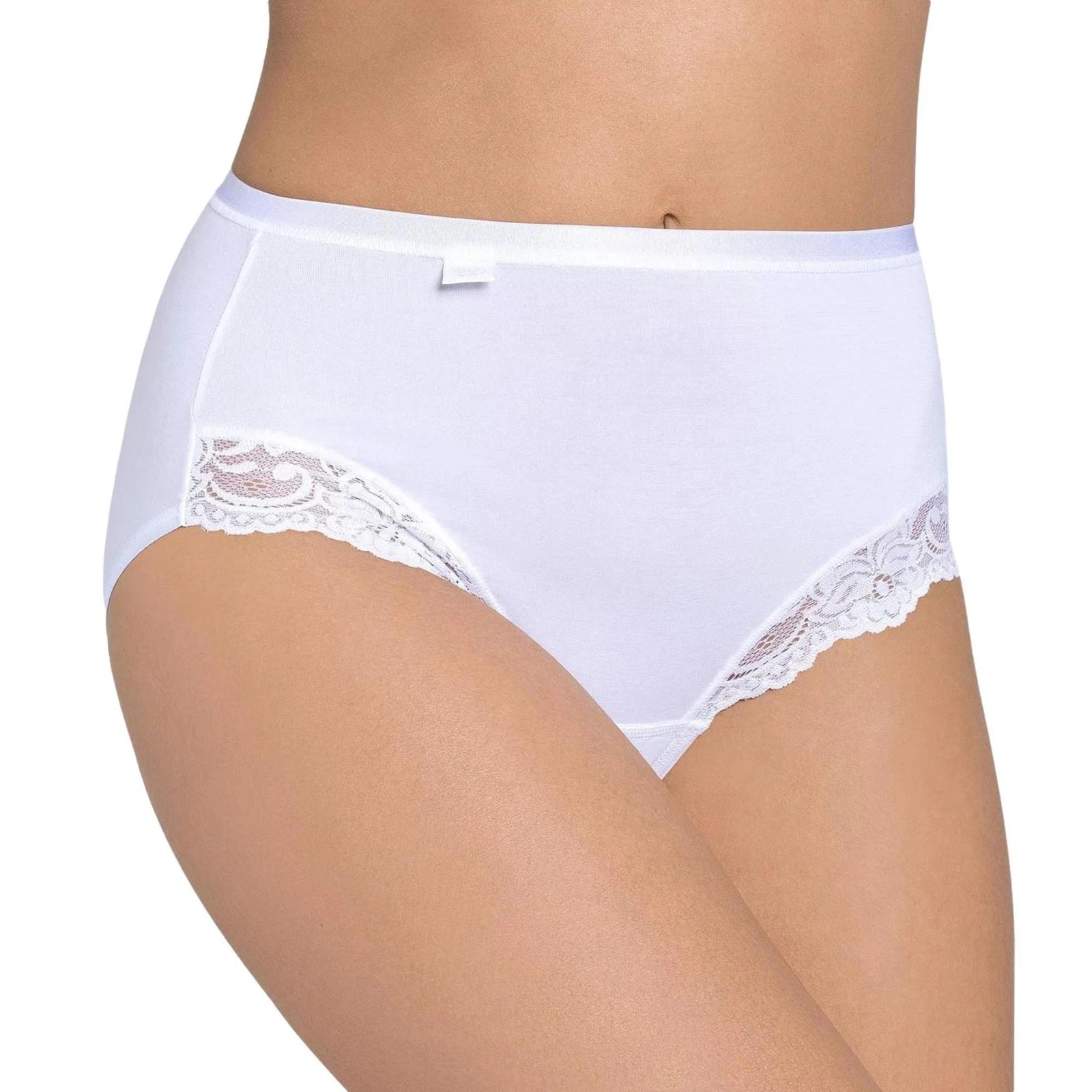 Sloggi Romance size 22 full Maxi Briefs Knickers Panties lace trim White