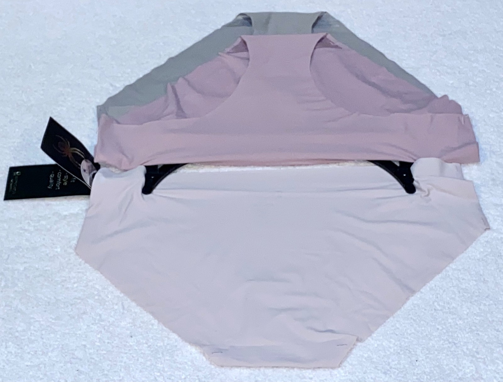 SPYDER Bonded 3 Pk Grey Lavender Lilac No Show Hipster Panty Womens Sz M 6 XL 8