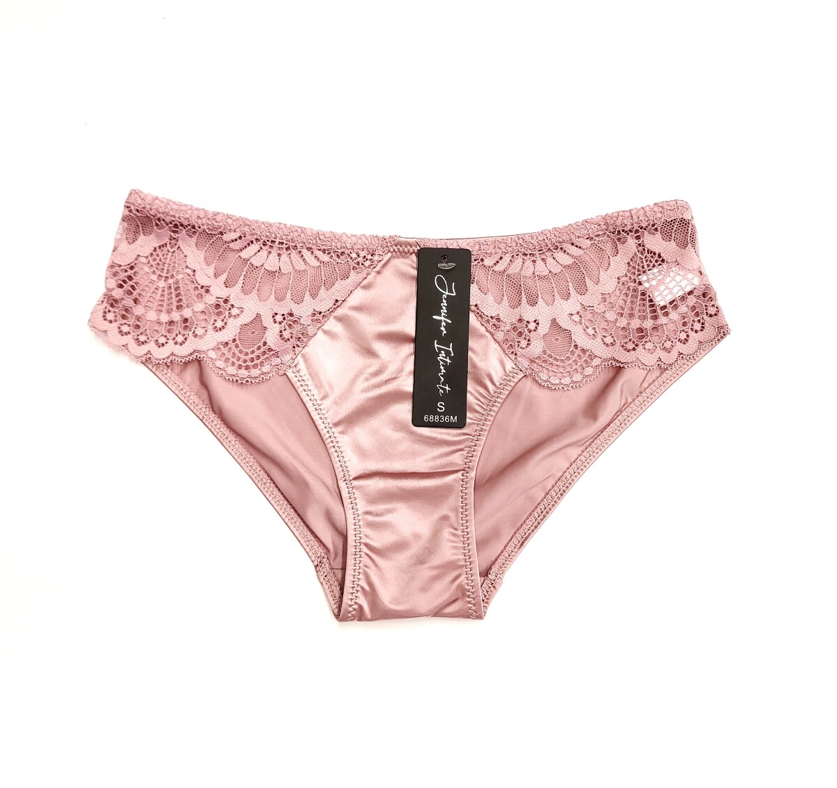 Jennifer Women Shiny Smooth Polyamide Satin Lace Sexy Cheeky Bikini Panties
