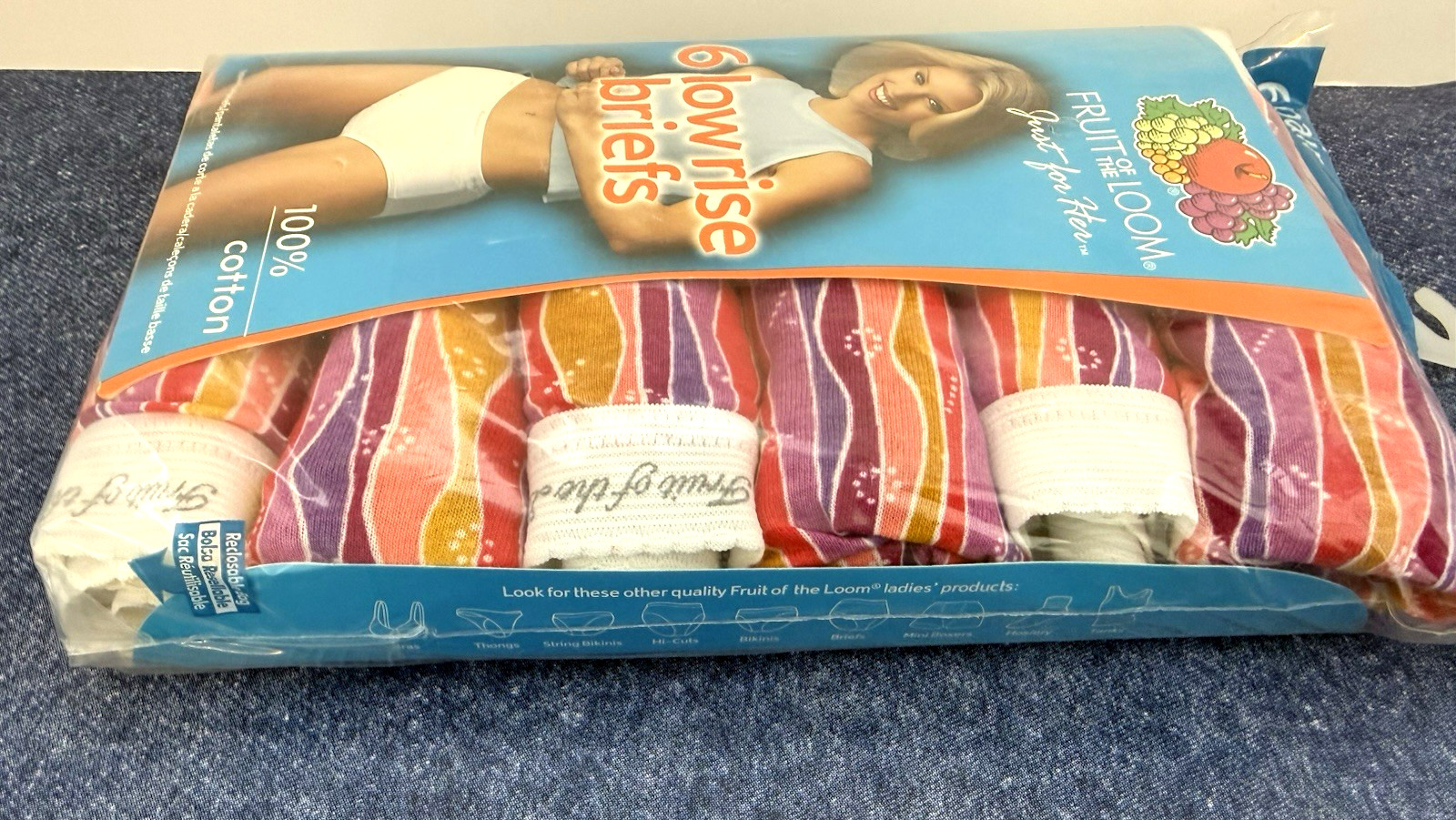 Vintage~2004~Fruit Of The Loom~Women’s Size 10~Low Rise Briefs~Package Of 6~NOS