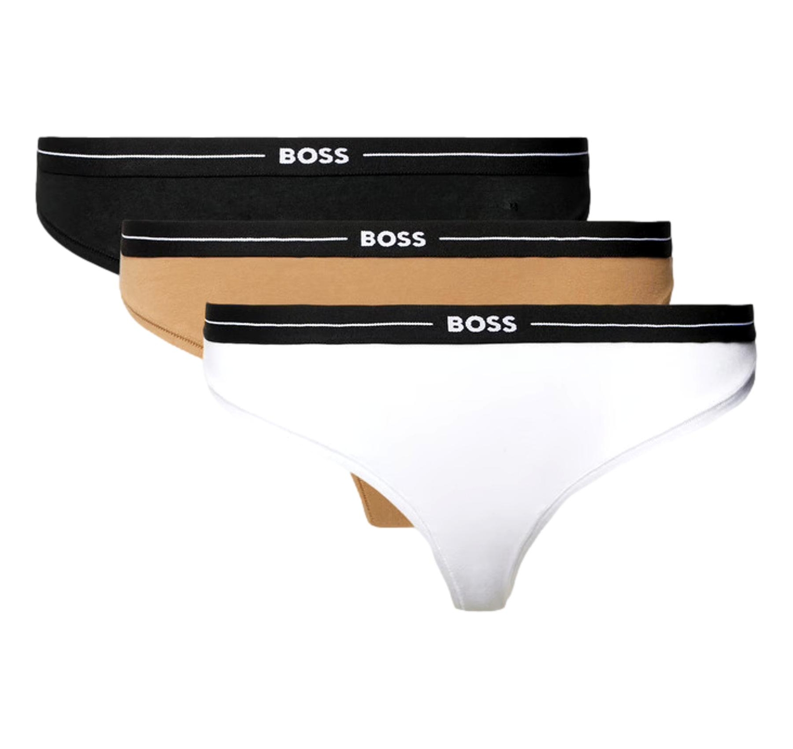 BOSS Women’s Stretch Cotton Thong Pack Of Three 50510030 Multicolor