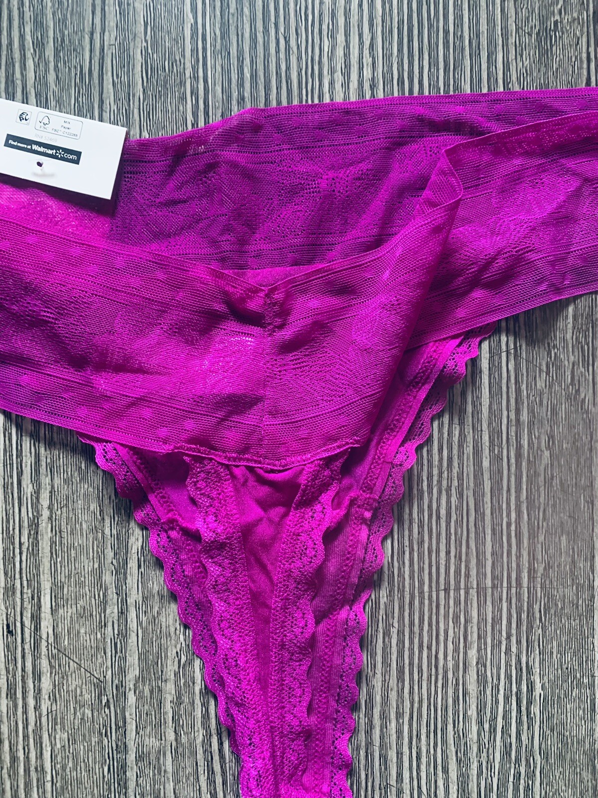 Womens No boundaries purple floral micro thin Thong XL/XG (15-17) NWT