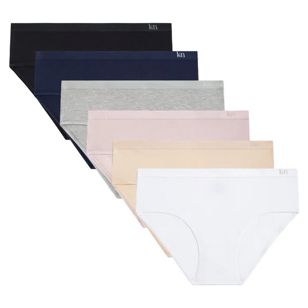 Karen Neuburger Womens 6 Pack Small Modal Hipster Panties Black Pink Gray Blue