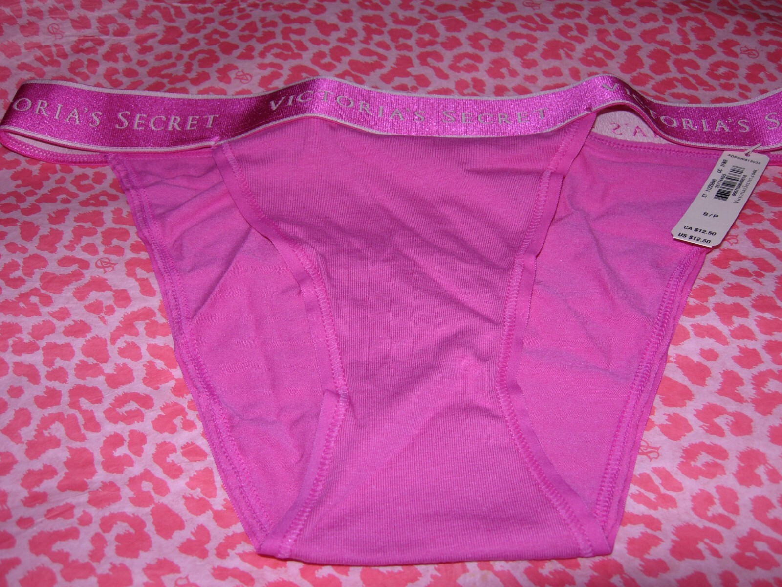 Victoria’s Secret Sexy Tanga Bikini Pink Fuchsia Frenzy Block Logo Classic NWT