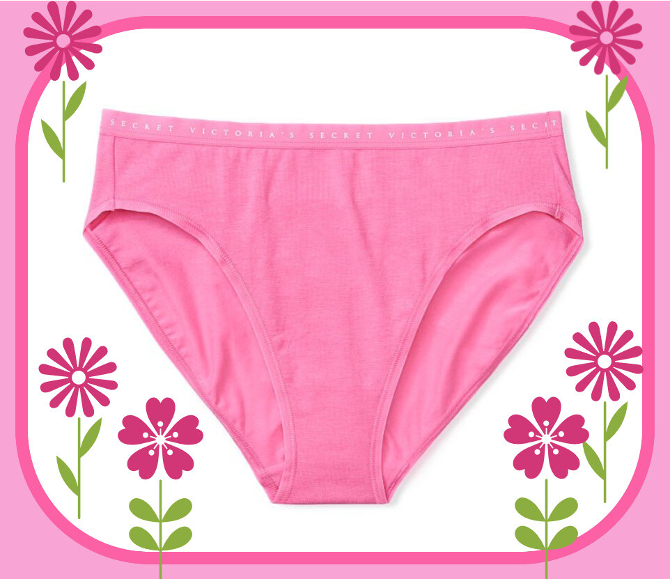 XL Hot Bright Pink Stretch Cotton Victorias Secret HighLeg Waist Brief Pantie