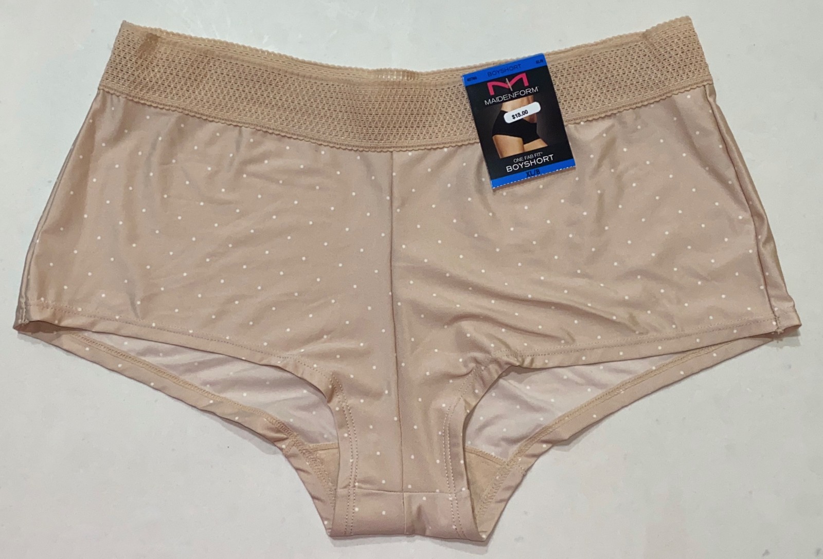 MAIDENFORM One Fab Fit Micro Dot Paris Nude Boyshort Panty Womens S M L XL 2XL