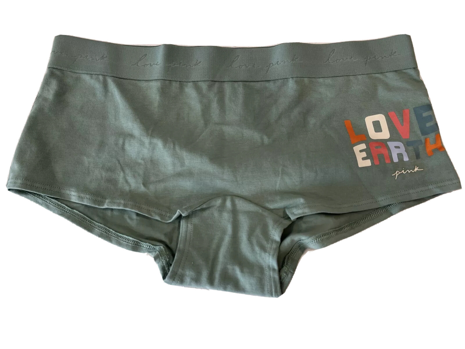 Victoria Secret PINK Underwear Boyshorts Love Earth Panties Size Large