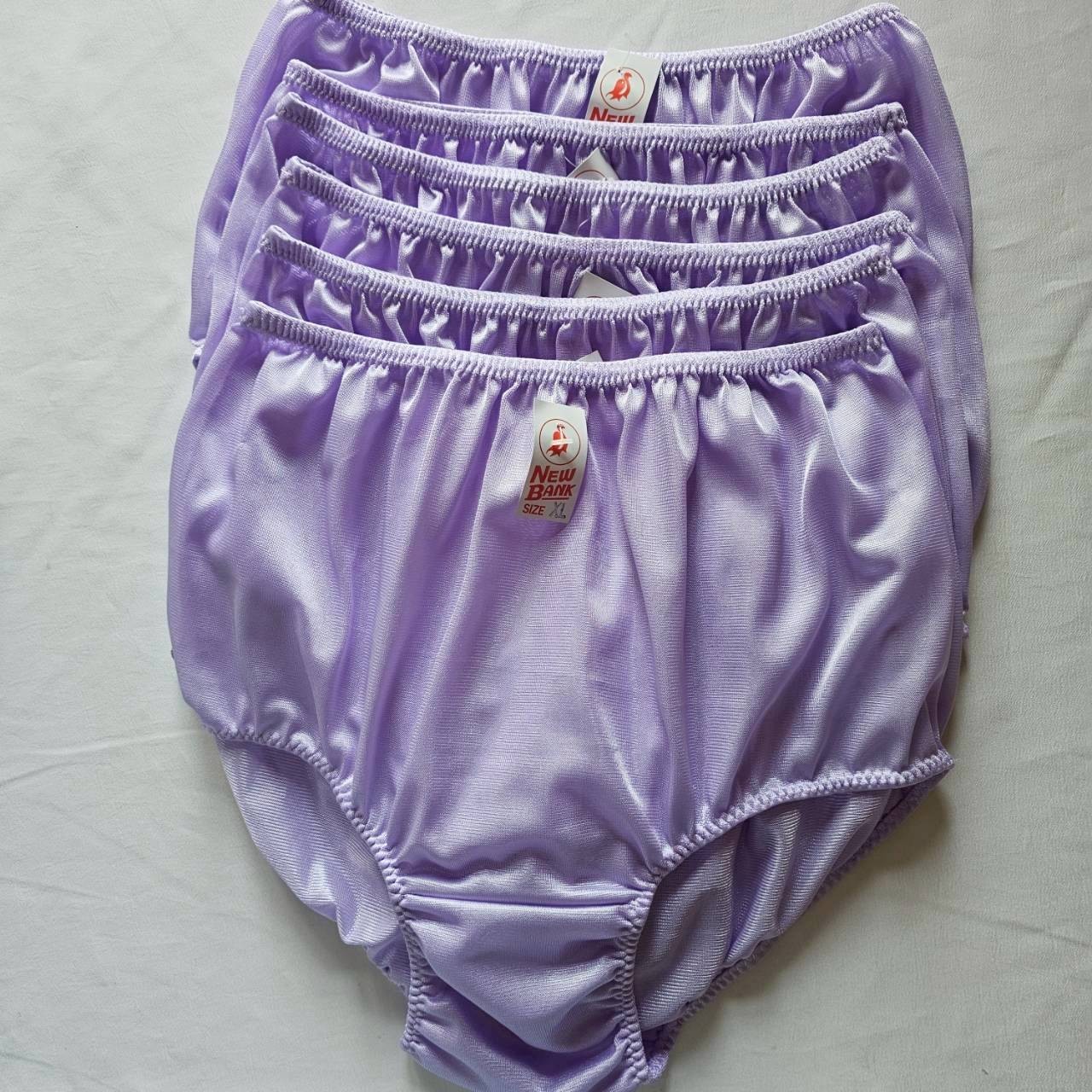 6 Nylon Underwear Panties Comfort Woman Man Briefs High Waist 36″-42″ XL/Purple