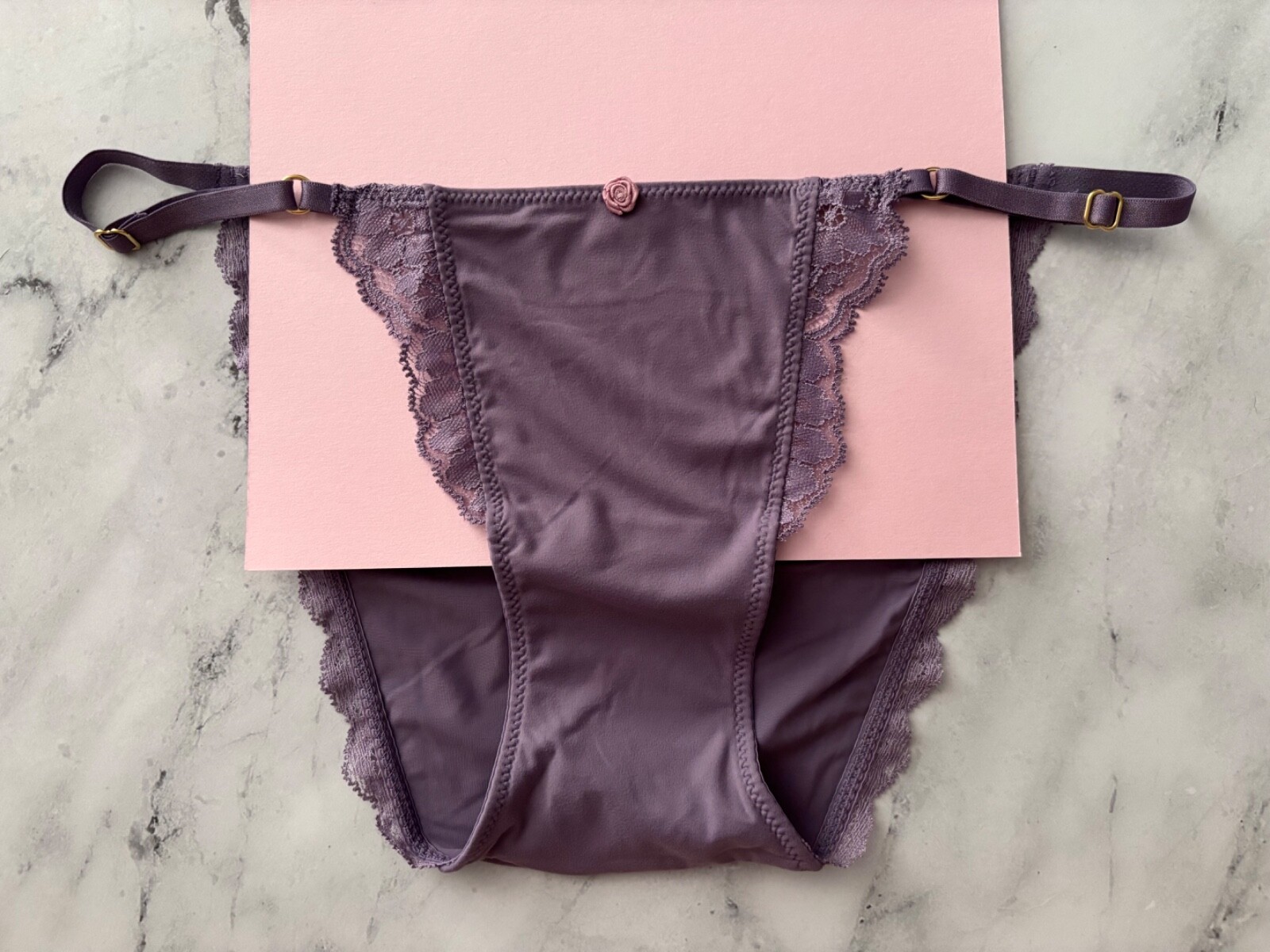Victoria’s Secret String Bikini Panty Frozen Plum Purple Stretch S L XL 2XL