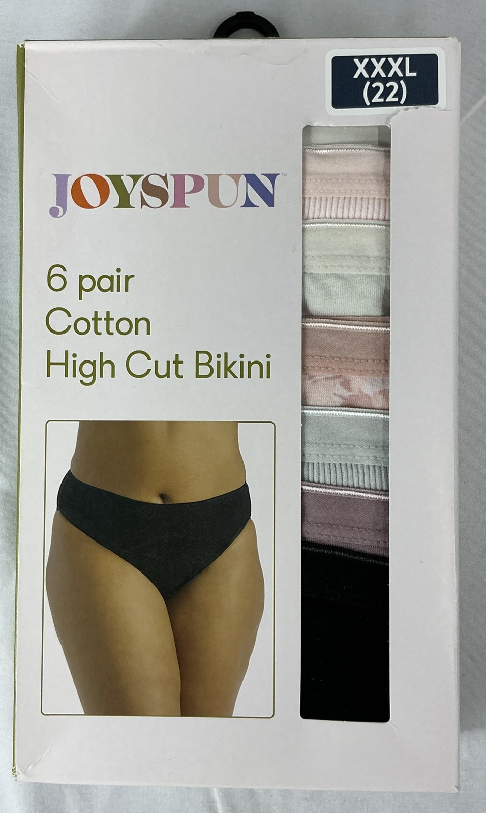 Joyspun Cotton High Cut Bikini XXXL Panties 6 Pack New In Box