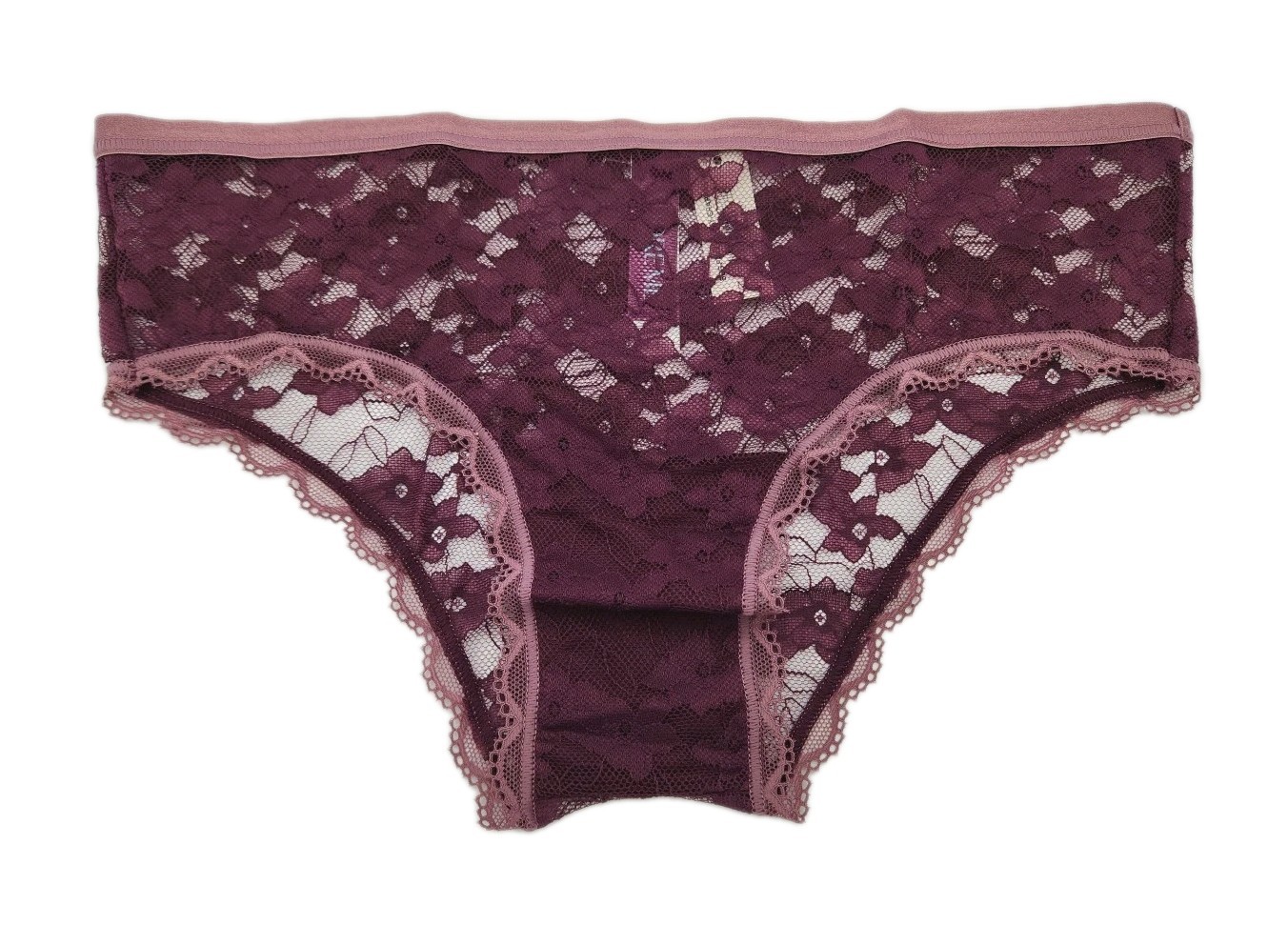 Set Of 2 Adore Me Women’s Size Medium Burgandy Cheeky/Thong Floral Lace Panties