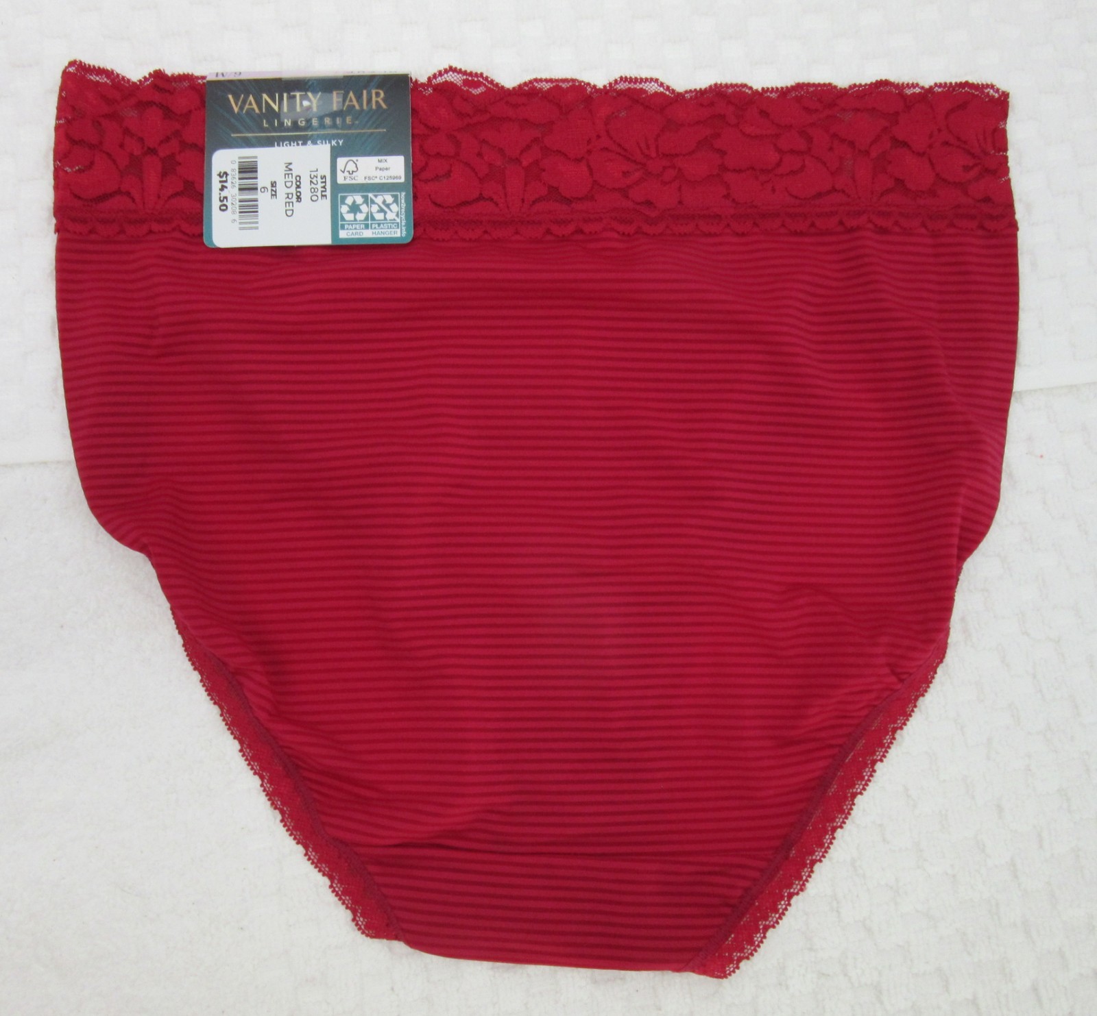 NWT set/3 VANITY FAIR FLATTERING LACE HI CUT 13280 LEGACY RED FROSTED FIG PLUM