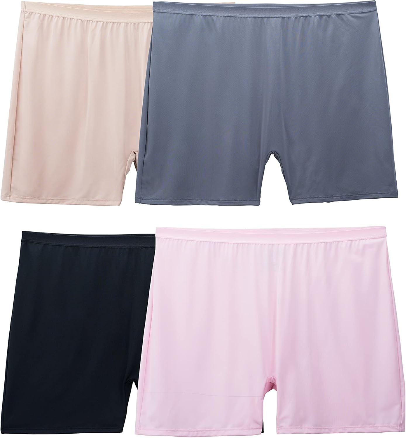 Fruit of the Loom Women’S Boxer Briefs with Stretch, Mid Thigh Length Boy Shorts