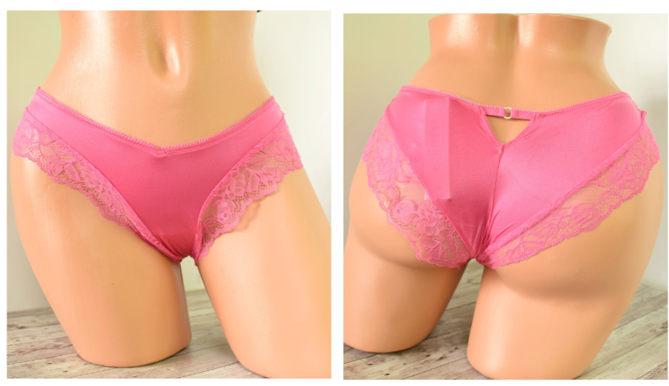 Victoria’s Secret SMALL *VERY SEXY* ROSE LACE TRIM HIGH-LEG CHEEKY “Ultra Pink”