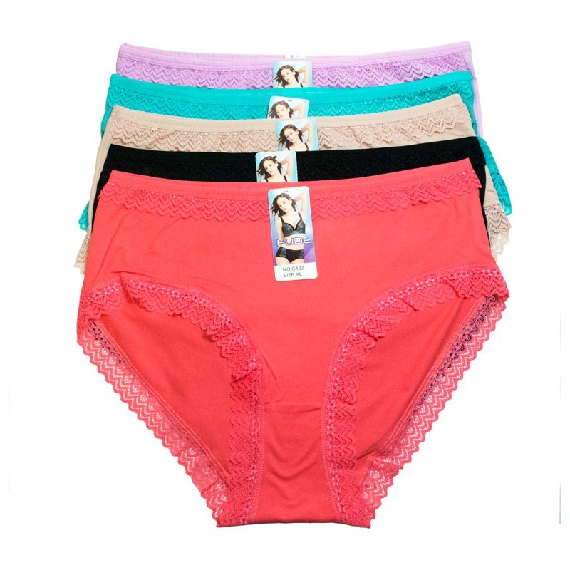 B11 FUDE Soft Stretchy Lacy High Cut Plus Size sissy Bikini panties XL XXL XXXL
