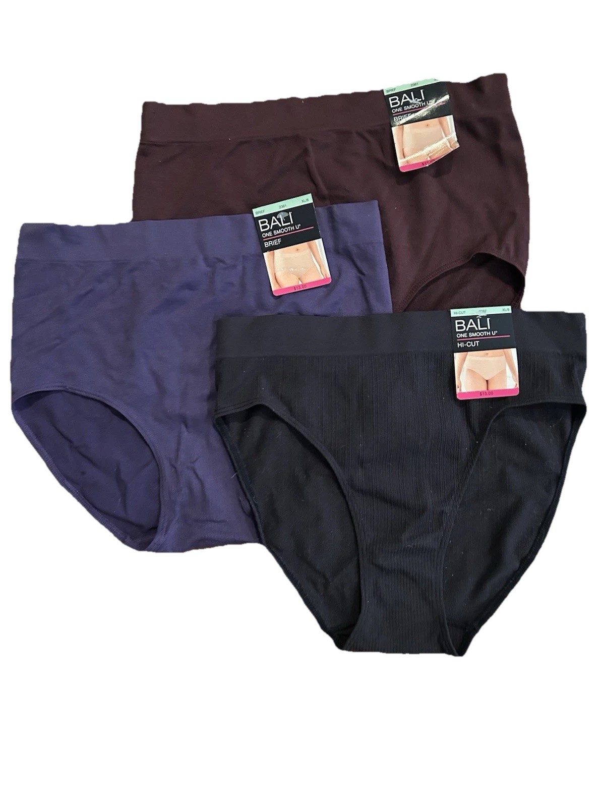 Bali One Smooth U 2 Panty Brief 2361 And 1 Hi Cut Brief 2362 Size XL / 8
