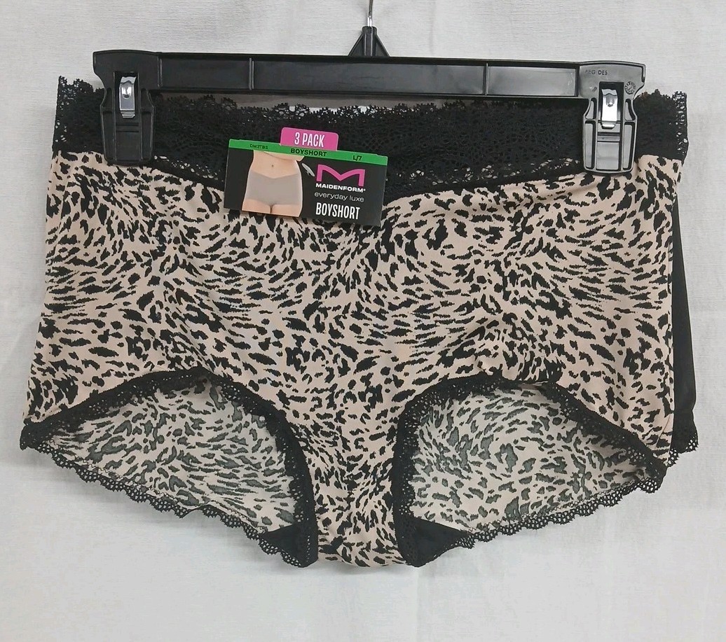 Maidenform Everyday Luxe Boy Shorts Panties L/7 3 Pack Multi Color New