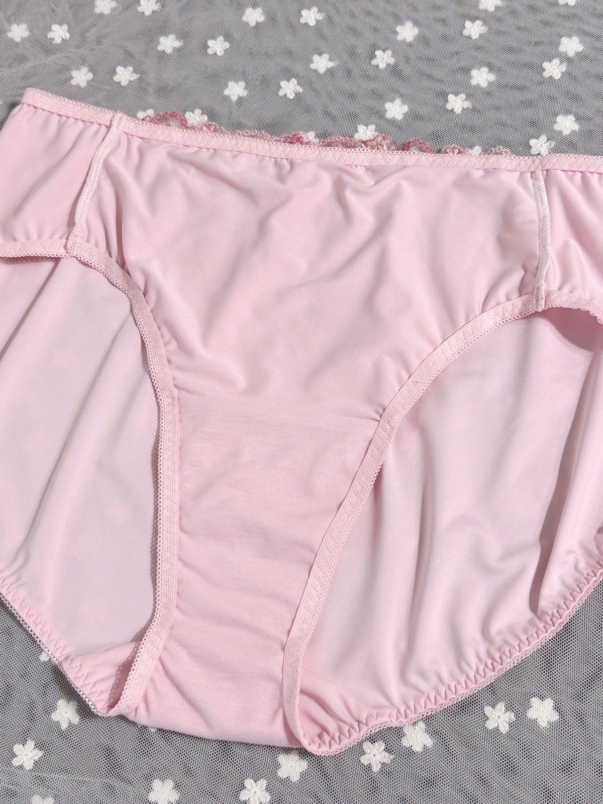 Set Of 4 US-XL/JP-5L Japanese Floral Embroidery Panties Extra Long Crotch Lining