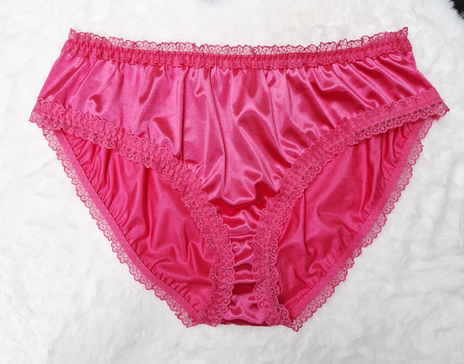 💖 Pink Silky Soft Glossy Stretch Satin Comfort Sissy Panties Briefs XL 16-18