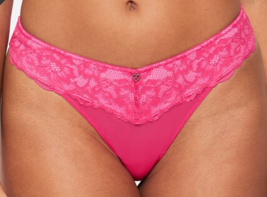 Ann Summers Sexy Lace Planet Thong Size 10 – New With Tags – Dark Pink