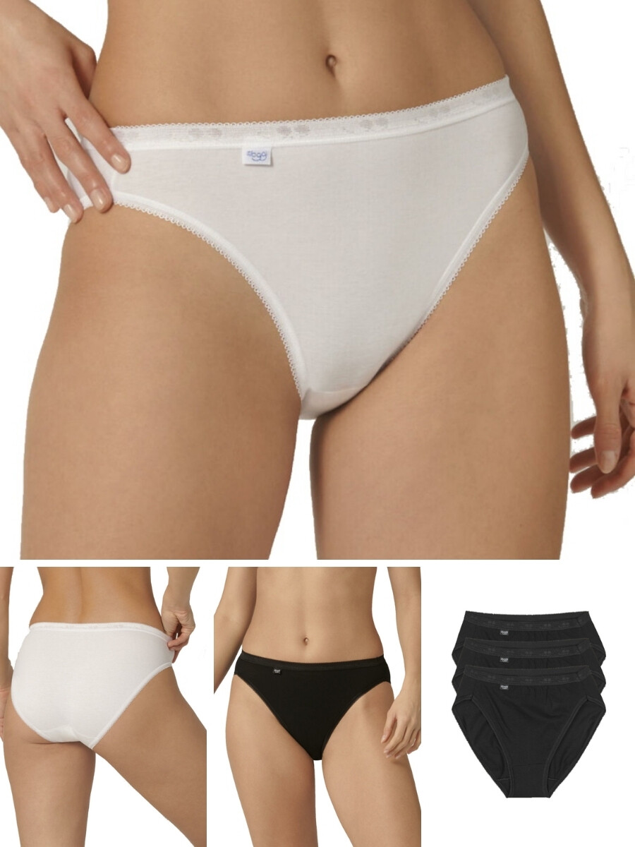 Sloggi Tai Briefs Knickers Basic+ Brief 3 Pack 95% Cotton High Rise Lingerie