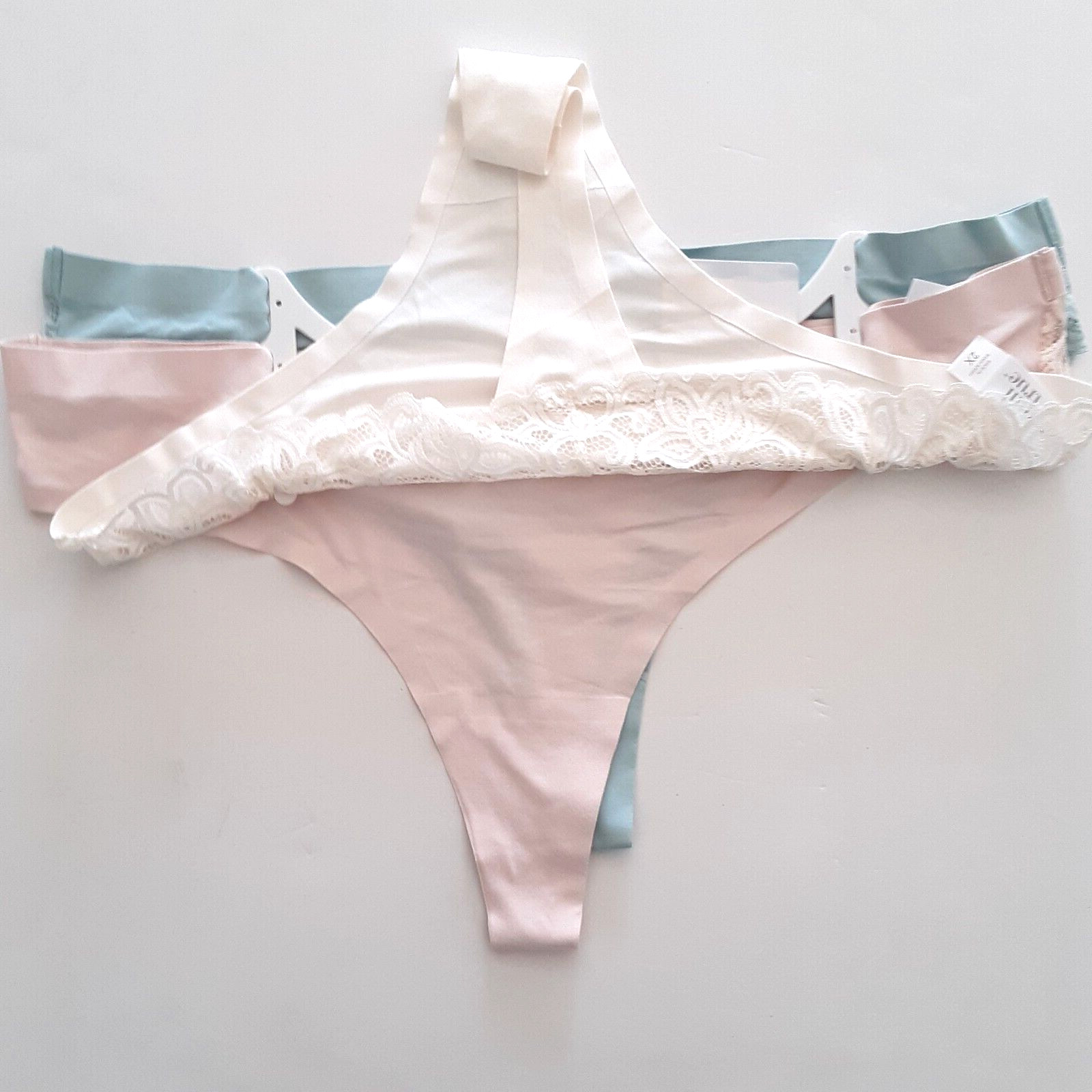 Tranquil & True Womens Size 2X Thongs Brushed Microfiber Lace Back 3 Pack