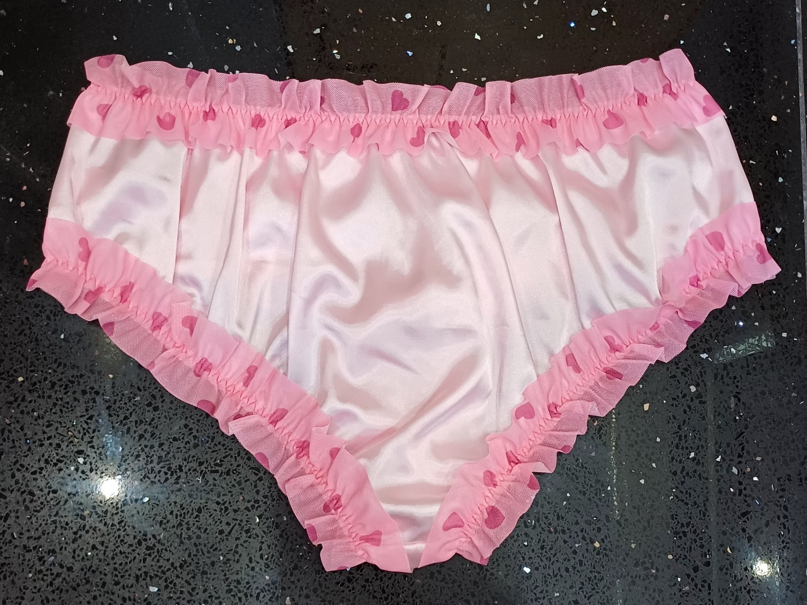 Vintage Style Sissy Silk Satin French Frilly Knickers CD TV Panties 3XL UK 22