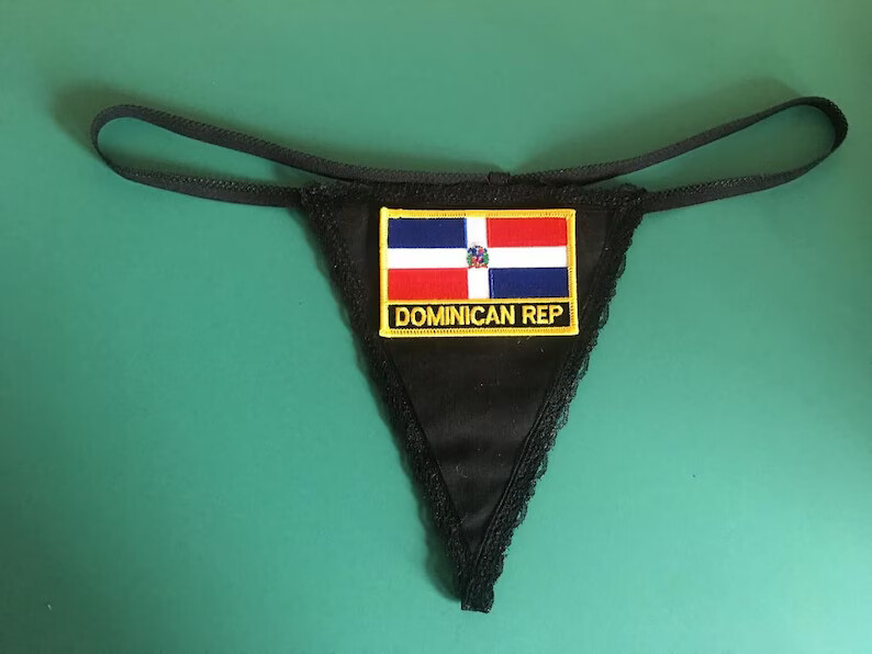 New Womens DOMINICAN REPUBLIC Country Flag String Thong Panty Underwear