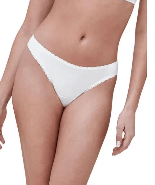Skarlett Blue Women’s Adorned Thong Panty Underwear, White, XL