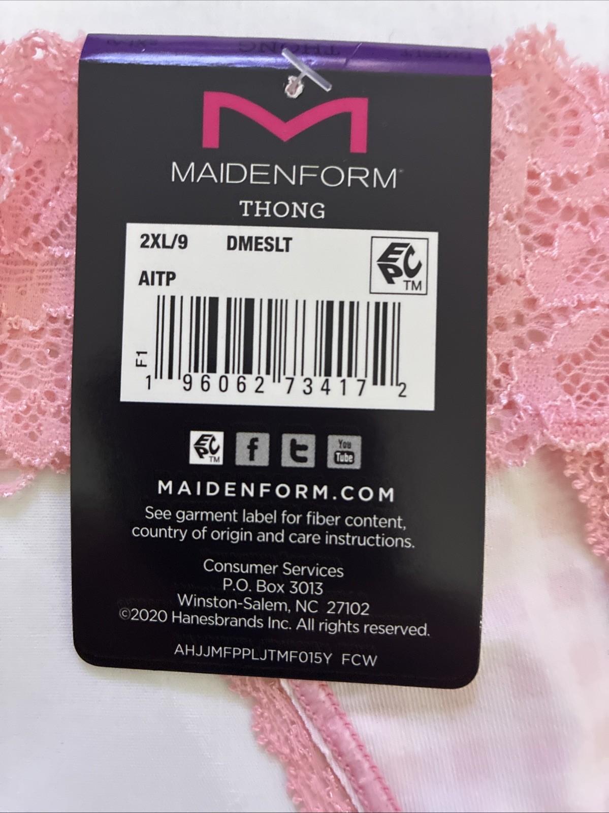 Maidenform Thong 2 Pack Lace String Panties Underwear Size XXL