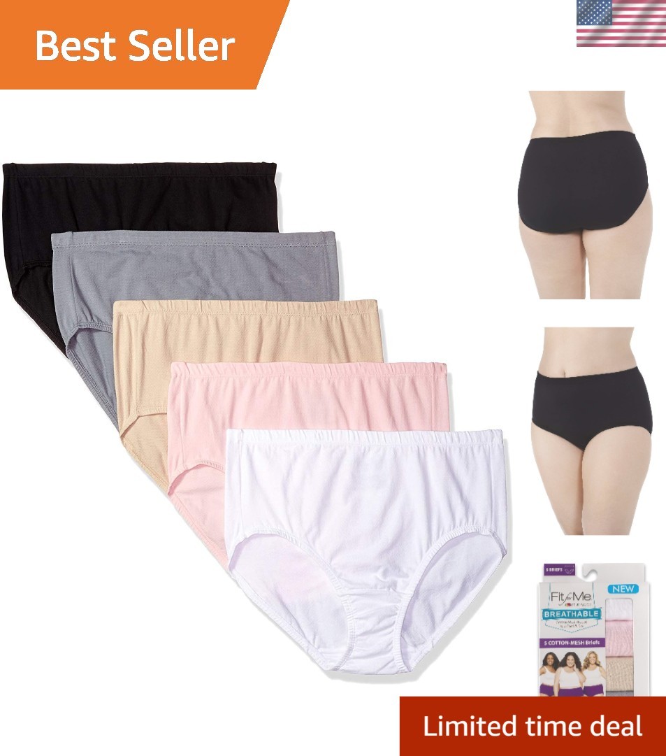 Ultimate Comfort: Women’s Plus-Size 5 Pack Breathable Briefs in Assorted Colors
