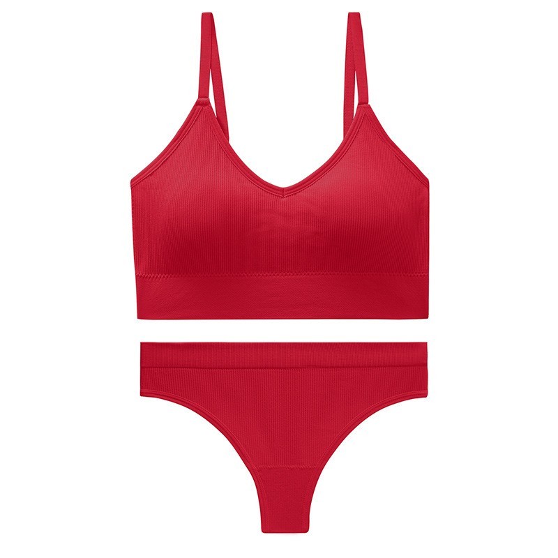 Backless Seamless Design Bra for Women Unwired Sports Underwear Set One Size
