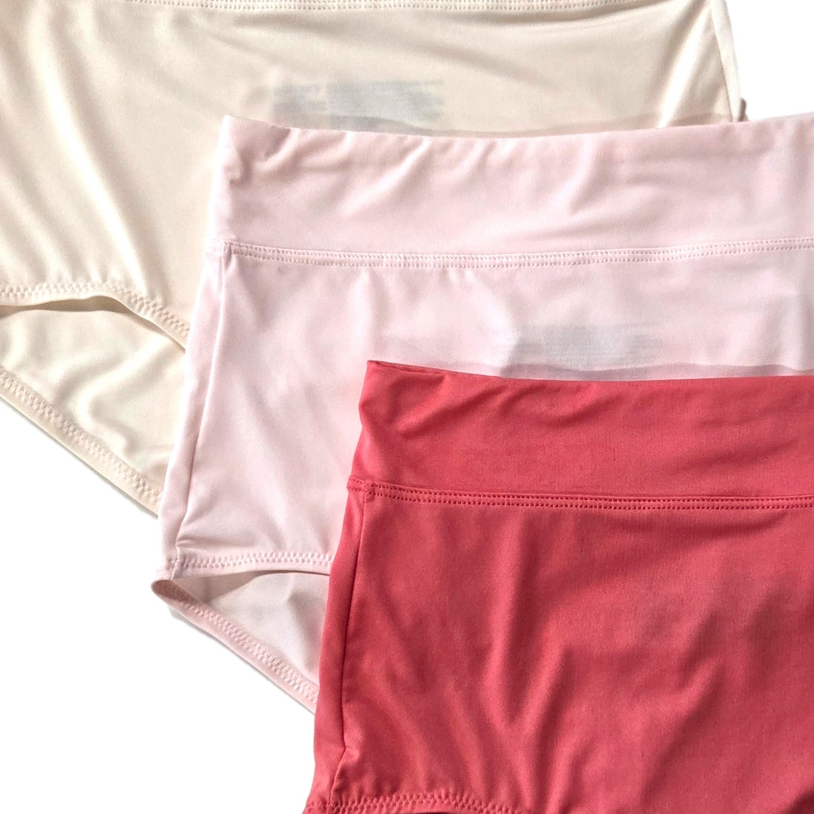 Warners Womens 3pc Microfiber Dig Free Comfort Waist Brief Panty Set Coral